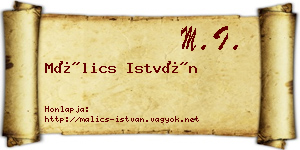 Málics István névjegykártya