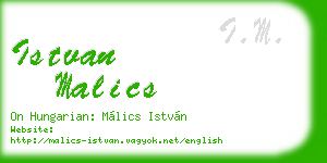 istvan malics business card